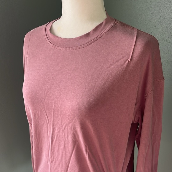 Lululemon Side Cinch Long Sleeve Crew Neck Pullover Top Purple Pink - Picture 2 of 9